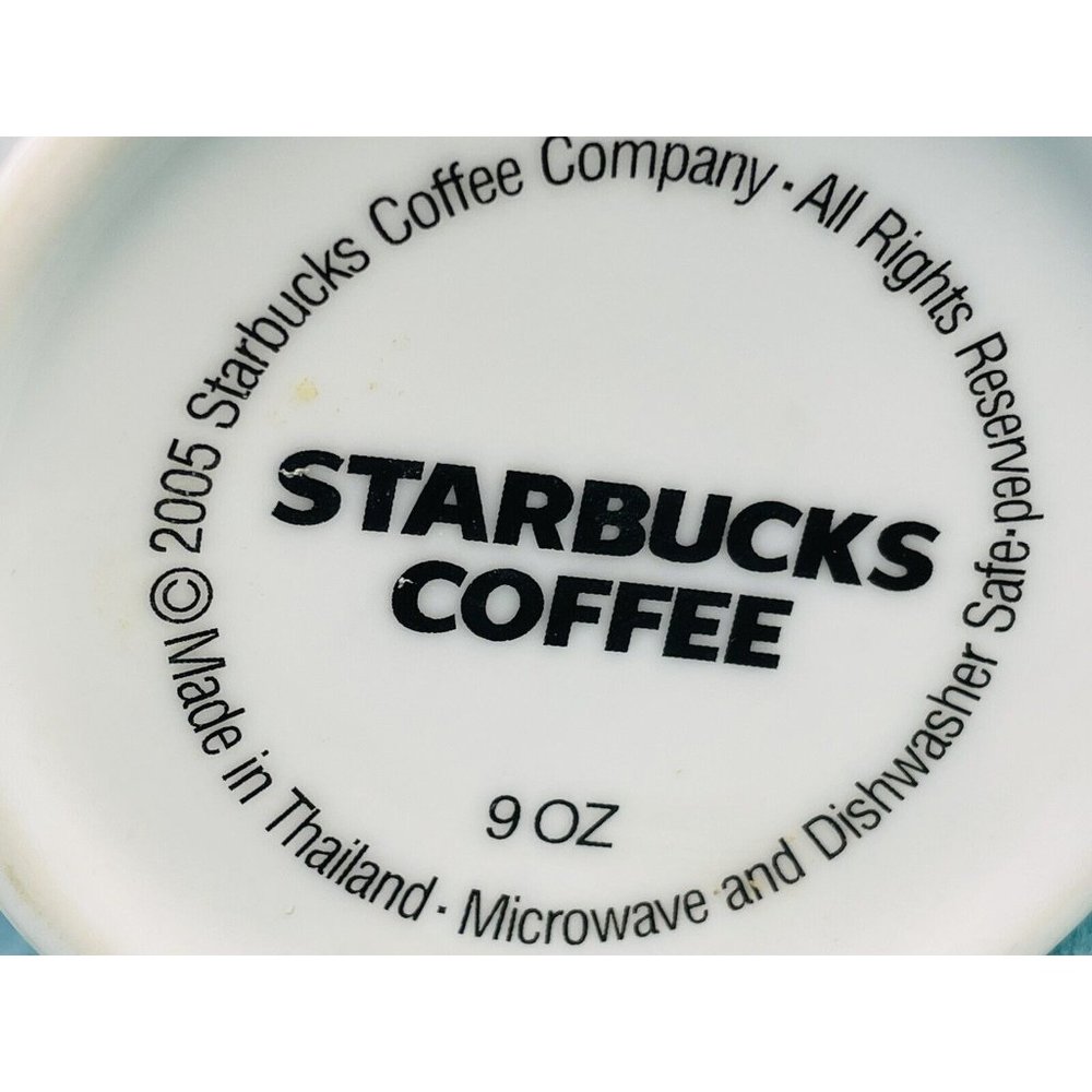 Starbucks 2005 White Ceramic 9 Ounce Classic Green Mermaid Coffee Tea Cup Mug - Picture 8 of 9